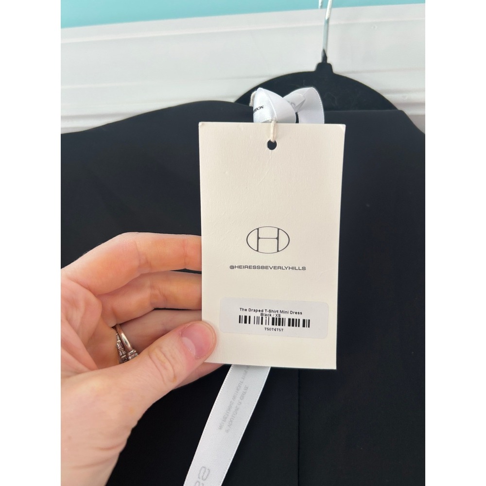 Heiress Beverly Hills Mini Dress Draped Sash Ruched Black Size XS - Picture 7 of 7